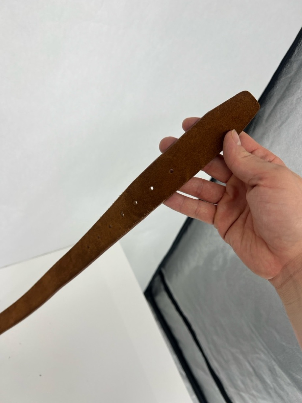 Madewell Brown Suede Belt with Brass Oval Buckle NW392 - Picture 8 of 8
